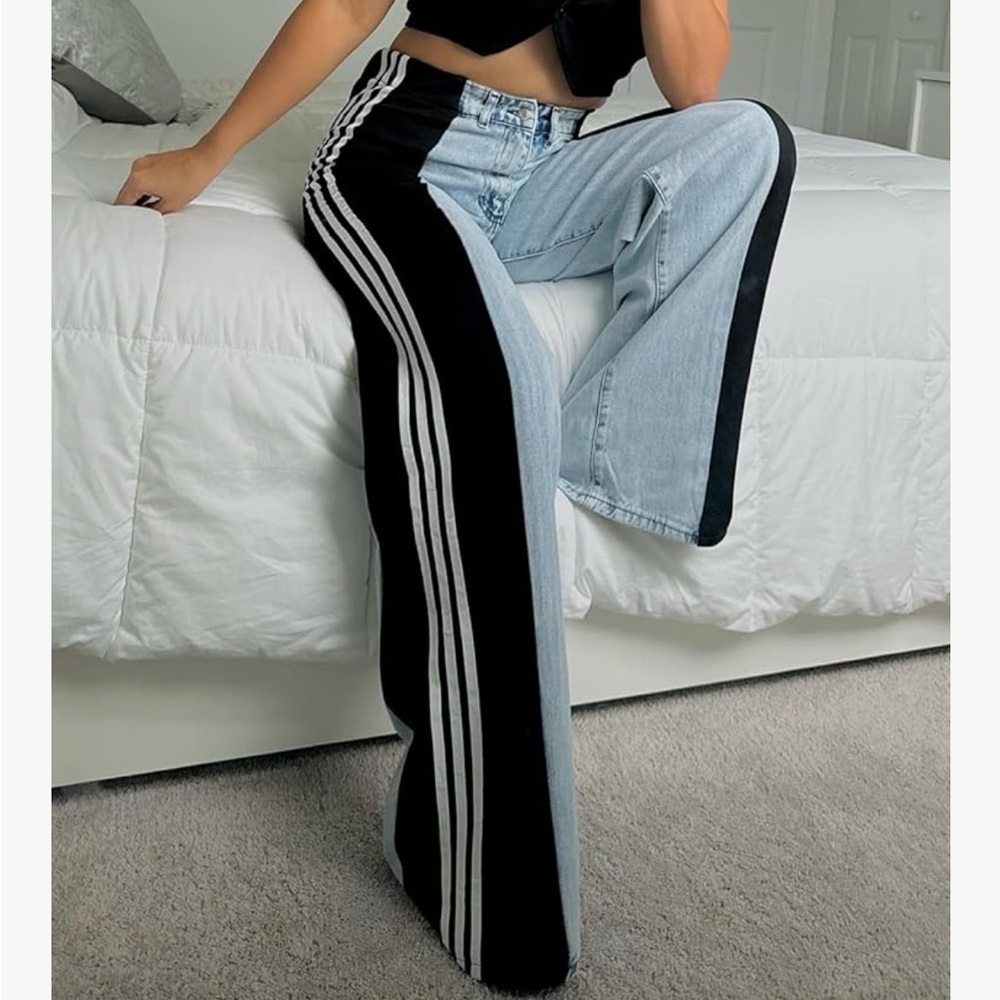 Cute wide leg trendy jeans